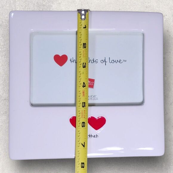 Russ Thoughts of Love Ceramic 4x6 Photo Frame Hearts Wedding Anniversary Heart - Picture 6 of 6